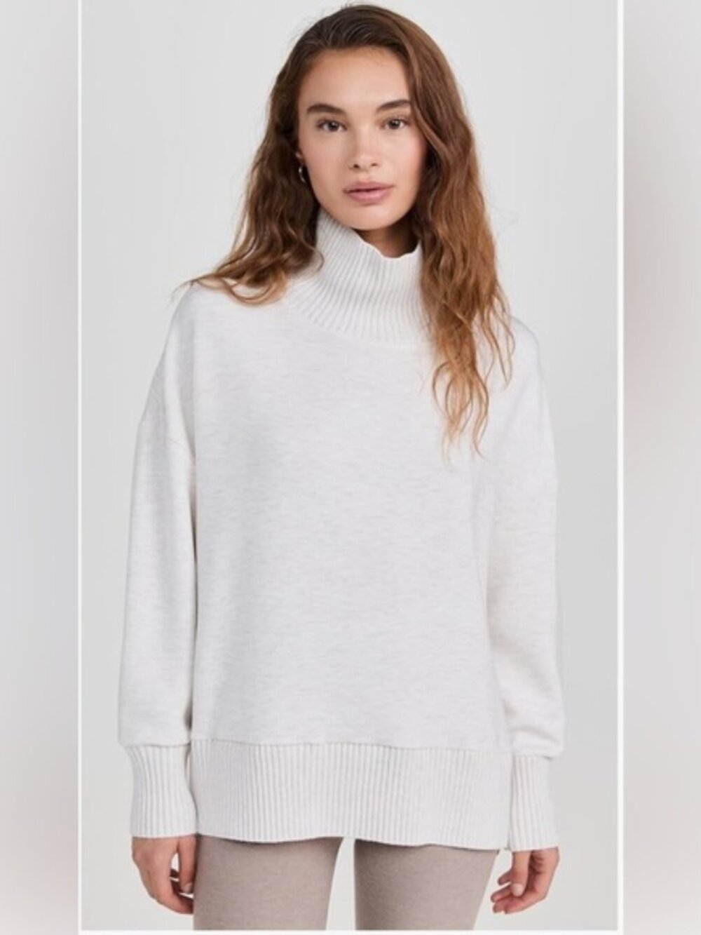 Varley Barker High Neck Sweater Oversized Side Zipper DoubleSoft® Size Medium